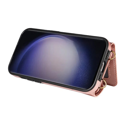 002 For Samsung Galaxy S23 Ultra Case Leather + TPU Crossbody Card Holder Slot Phone Cover