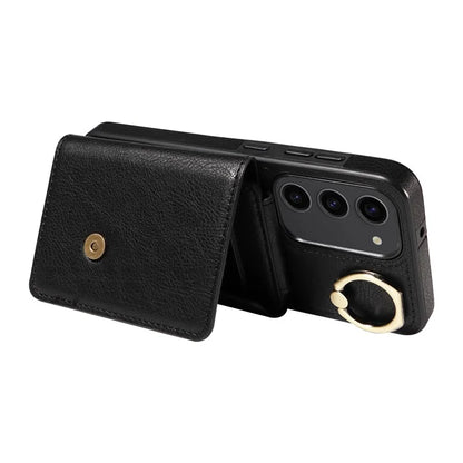 002 For Samsung Galaxy S23 Case Card Holder Leather + TPU Phone Cover with Long Shoulder Strap