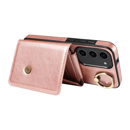 002 For Samsung Galaxy S23 Case Card Holder Leather + TPU Phone Cover with Long Shoulder Strap