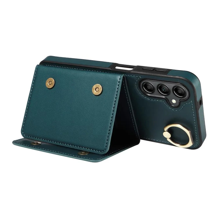 007 For Samsung Galaxy A14 4G / 5G Crossbody Case Card Holder Leather Splicing Phone Cover