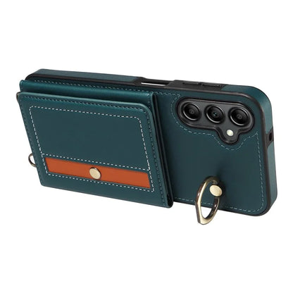 007 For Samsung Galaxy A14 4G / 5G Crossbody Case Card Holder Leather Splicing Phone Cover