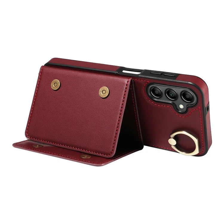007 For Samsung Galaxy A14 4G / 5G Crossbody Case Card Holder Leather Splicing Phone Cover