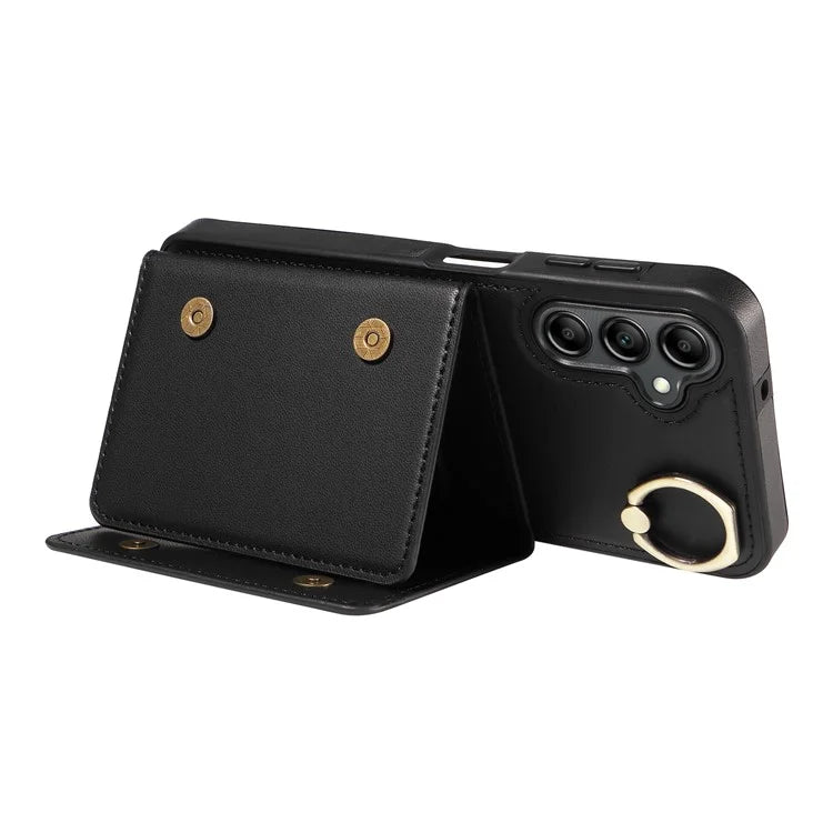 007 For Samsung Galaxy A14 4G / 5G Crossbody Case Card Holder Leather Splicing Phone Cover