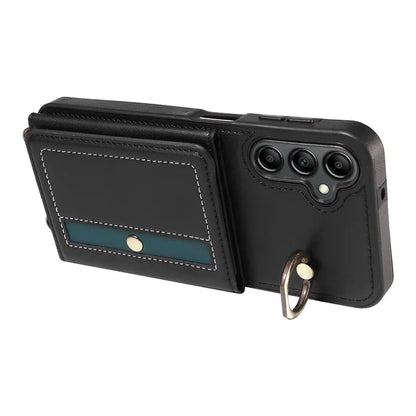 007 For Samsung Galaxy A14 4G / 5G Crossbody Case Card Holder Leather Splicing Phone Cover