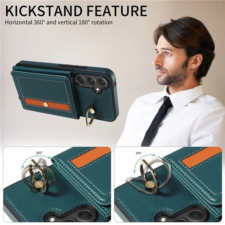 007 For Samsung Galaxy A54 5G Case Leather + TPU Splicing Phone Cover with Crossbody Shoulder Strap