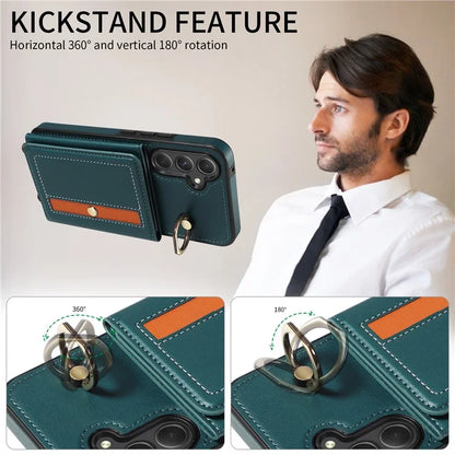 007 For Samsung Galaxy A54 5G Case Leather + TPU Splicing Phone Cover with Crossbody Shoulder Strap