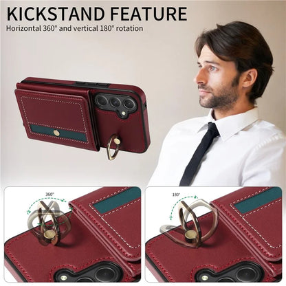 007 For Samsung Galaxy A54 5G Case Leather + TPU Splicing Phone Cover with Crossbody Shoulder Strap