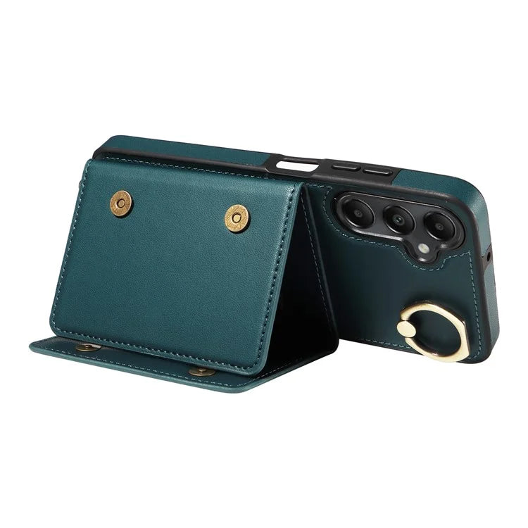 007 For Samsung Galaxy A05s 4G Case Leather Coated TPU Anti-Drop Phone Cover with Crossbody Strap