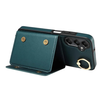 007 For Samsung Galaxy A05s 4G Case Leather Coated TPU Anti-Drop Phone Cover with Crossbody Strap