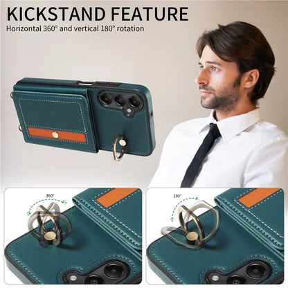 007 For Samsung Galaxy A05s 4G Case Leather Coated TPU Anti-Drop Phone Cover with Crossbody Strap