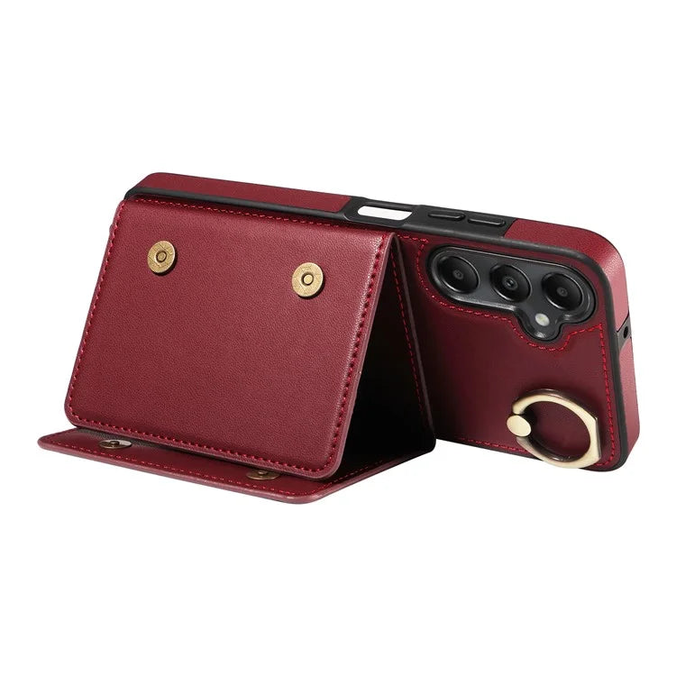 007 For Samsung Galaxy A05s 4G Case Leather Coated TPU Anti-Drop Phone Cover with Crossbody Strap