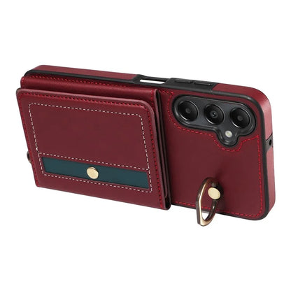 007 For Samsung Galaxy A05s 4G Case Leather Coated TPU Anti-Drop Phone Cover with Crossbody Strap