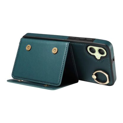 007 For Samsung Galaxy A05 4G Case Shoulder Strap Leather Calf Texture Phone Cover Card Holder