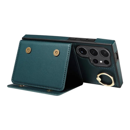 007 For Samsung Galaxy S24 Ultra Crossbody Case Leather Phone Cover Anti-Drop Kickstand