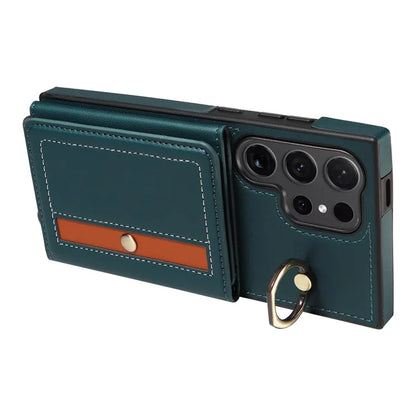 007 For Samsung Galaxy S24 Ultra Crossbody Case Leather Phone Cover Anti-Drop Kickstand
