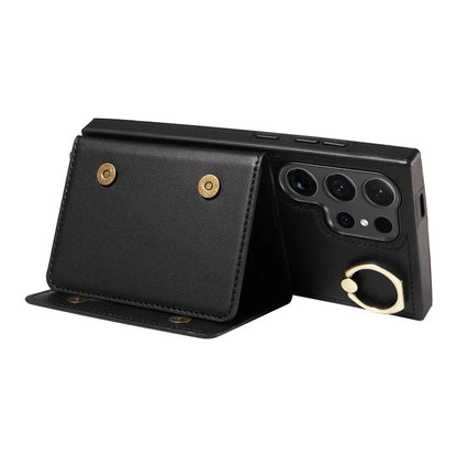 007 For Samsung Galaxy S24 Ultra Crossbody Case Leather Phone Cover Anti-Drop Kickstand