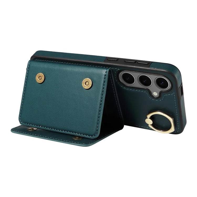 007 For Samsung Galaxy S24+ Crossbody Case Anit-Fall Leather + TPU Splicing Phone Cover