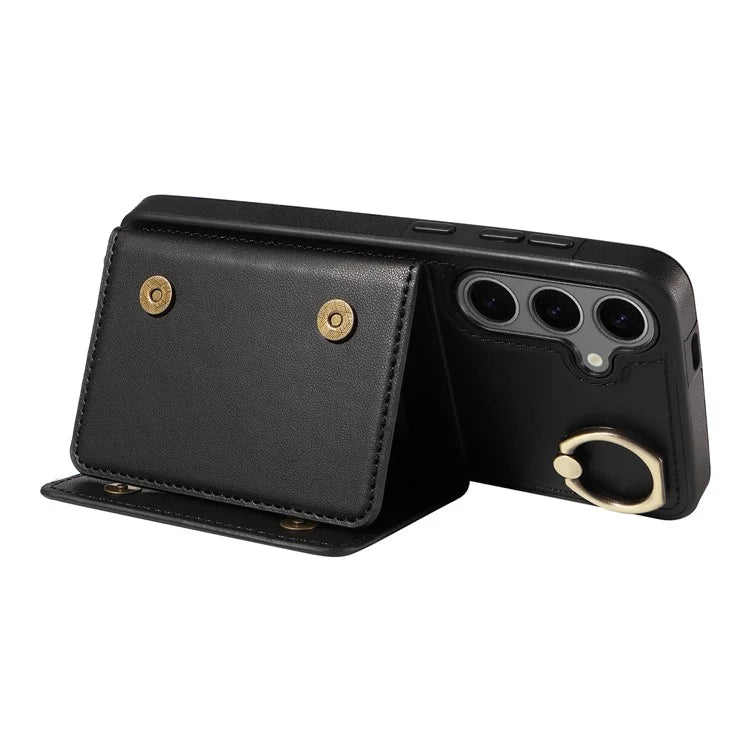 007 For Samsung Galaxy S24+ Crossbody Case Anit-Fall Leather + TPU Splicing Phone Cover