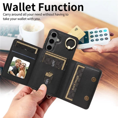 007 For Samsung Galaxy S24+ Crossbody Case Anit-Fall Leather + TPU Splicing Phone Cover