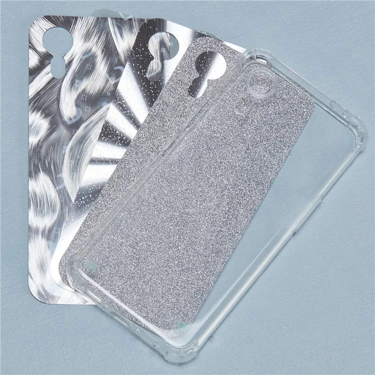 For Samsung Galaxy Xcover7 Clear Case Anti-Drop TPU Back Phone Cover with 4 Removable Papers