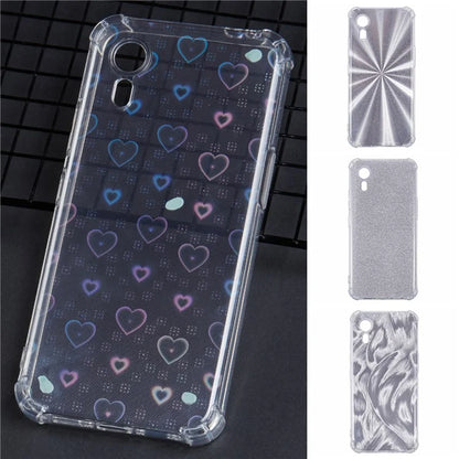 For Samsung Galaxy Xcover7 Clear Case Anti-Drop TPU Back Phone Cover with 4 Removable Papers