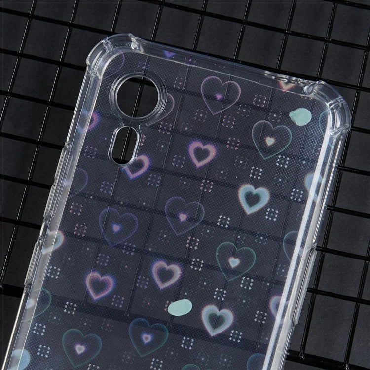 For Samsung Galaxy Xcover7 Clear Case Anti-Drop TPU Back Phone Cover with 4 Removable Papers