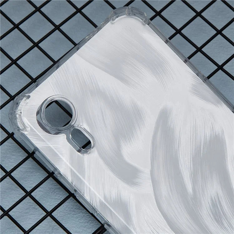 For Samsung Galaxy Xcover7 Clear Case Anti-Drop TPU Back Phone Cover with 4 Removable Papers
