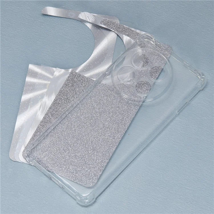 For OnePlus 12 5G Clear Case Protective TPU Phone Cover with 4 Removable Papers