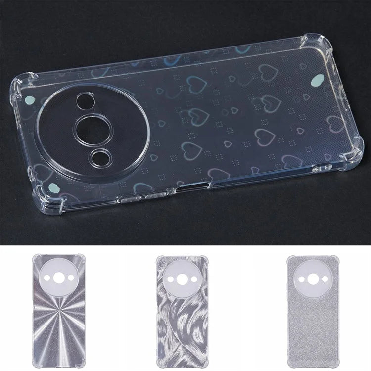 For Xiaomi Redmi A3 4G Clear Phone Case Protective TPU Back Cover with 4 Removable Papers