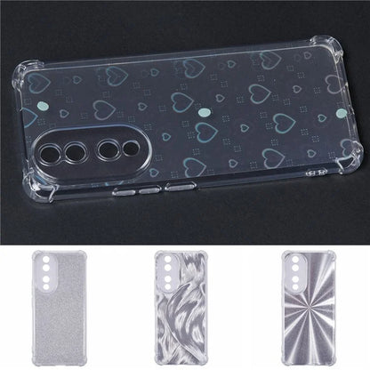 For Honor 90 Clear Phone Case Shockproof TPU Back Cover with 4 Removable Papers