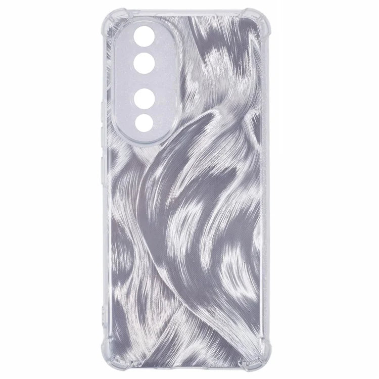 For Honor 90 Clear Phone Case Shockproof TPU Back Cover with 4 Removable Papers