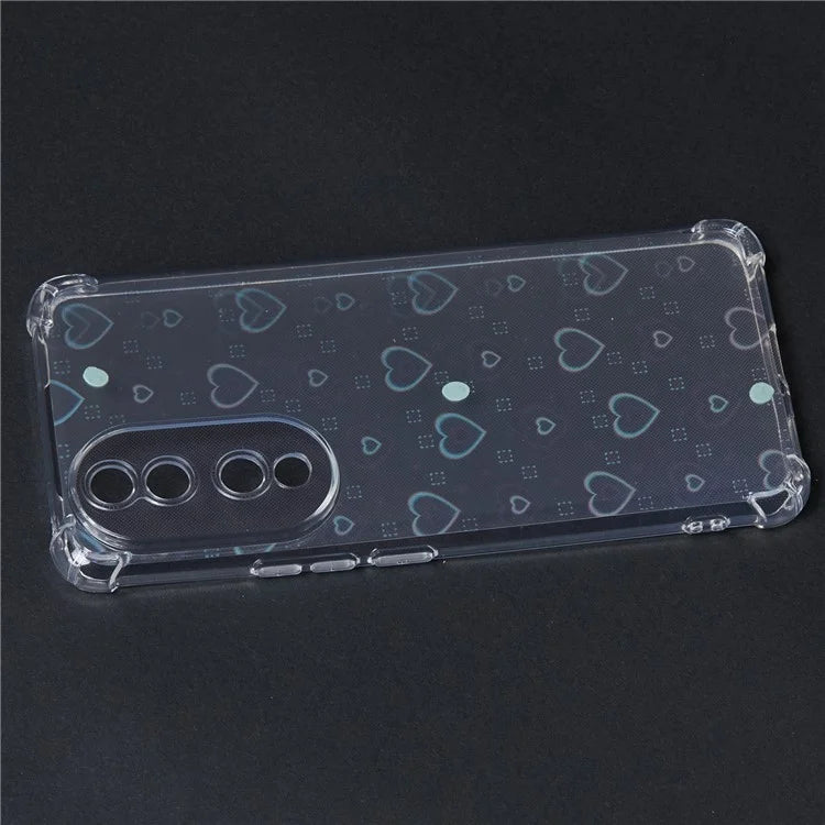For Honor 90 Clear Phone Case Shockproof TPU Back Cover with 4 Removable Papers