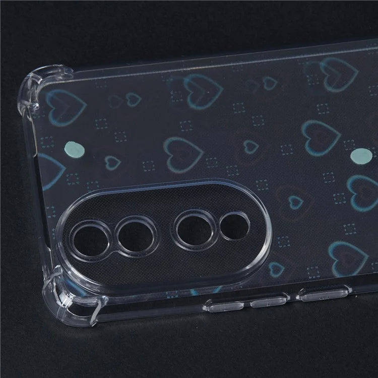 For Honor 90 Clear Phone Case Shockproof TPU Back Cover with 4 Removable Papers