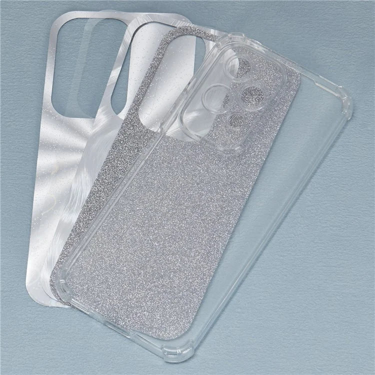 For Honor 200 Lite Shockproof Case TPU Clear Phone Cover with 4 Removable Papers