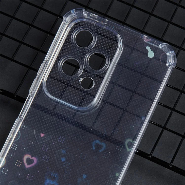 For Honor 200 Lite Shockproof Case TPU Clear Phone Cover with 4 Removable Papers