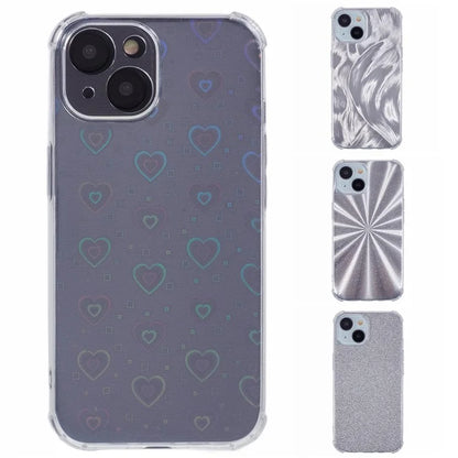 For iPhone 15 Clear Case TPU Back Phone Cover with 4 Removable Papers