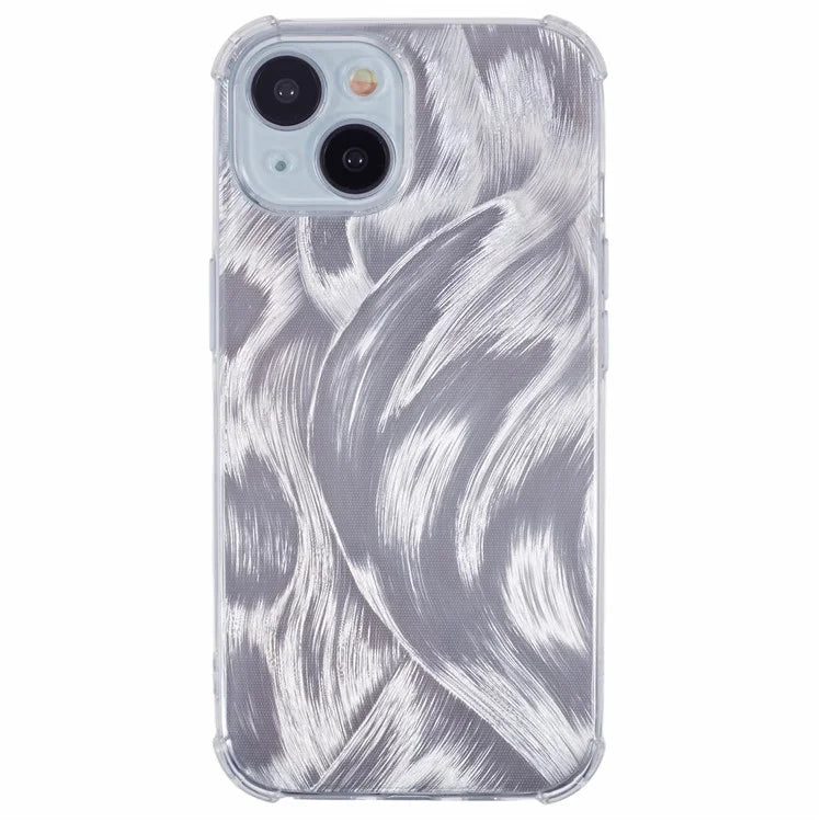 For iPhone 15 Clear Case TPU Back Phone Cover with 4 Removable Papers