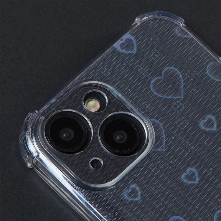 For iPhone 15 Clear Case TPU Back Phone Cover with 4 Removable Papers