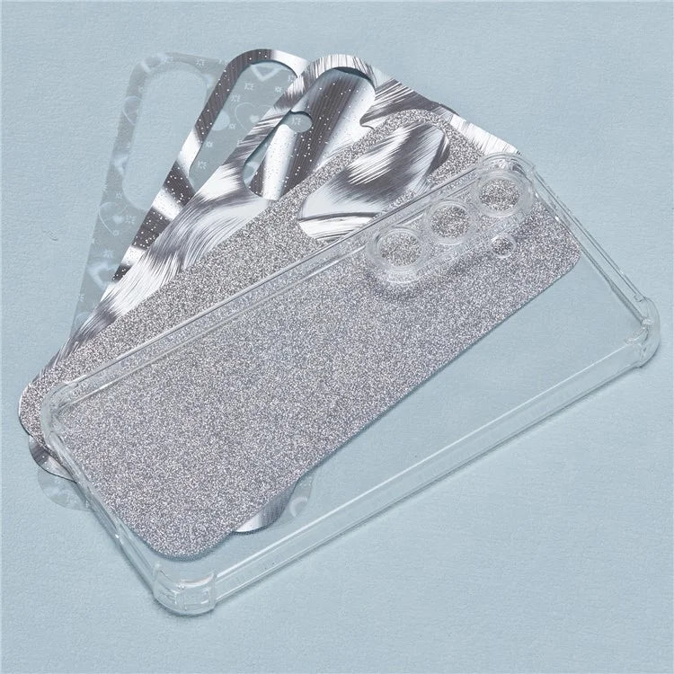 For Samsung Galaxy S24 FE Clear Case Soft TPU Phone Cover with 4 Removable Papers