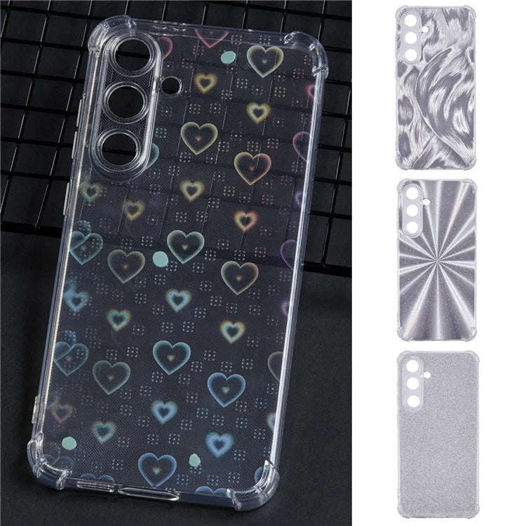 For Samsung Galaxy S24 FE Clear Case Soft TPU Phone Cover with 4 Removable Papers
