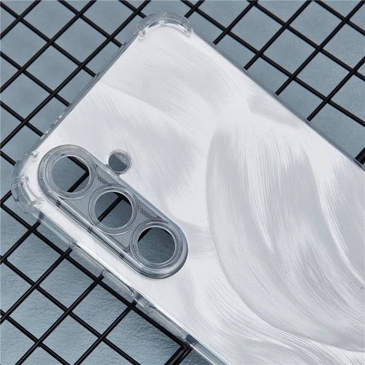 For Samsung Galaxy S24 FE Clear Case Soft TPU Phone Cover with 4 Removable Papers