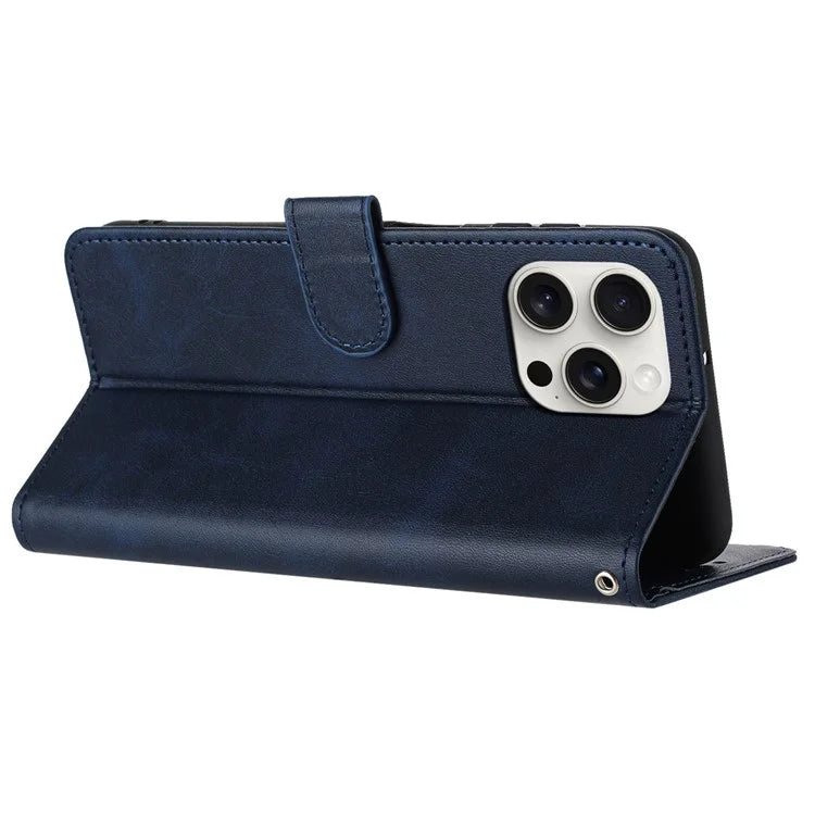 For iPhone 16 Pro Case 3 Card Holder Flip Folio PU Leather Phone Cover