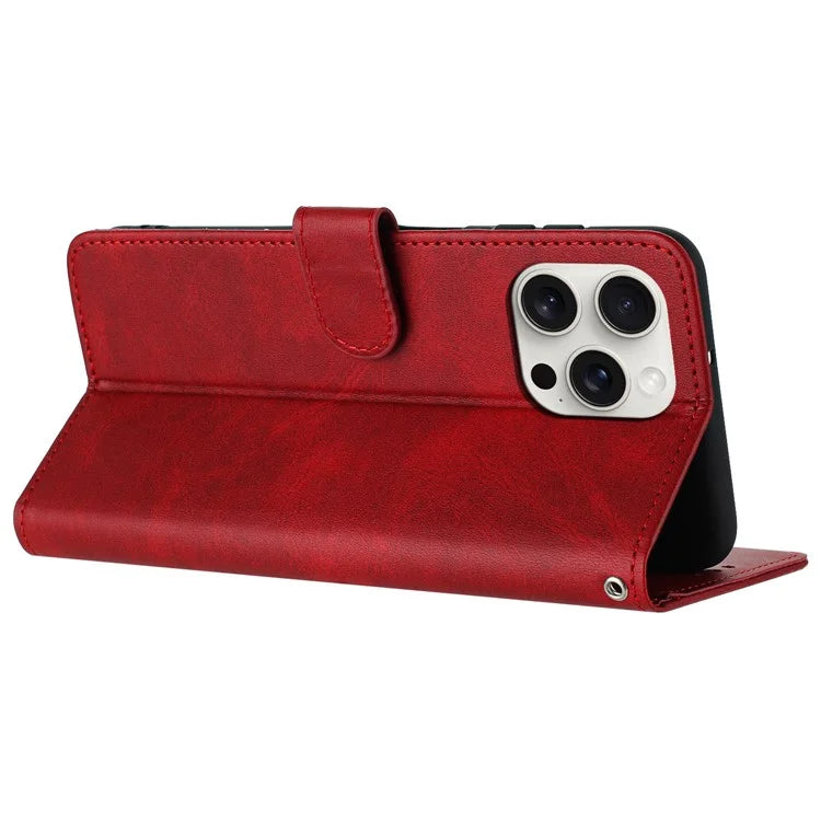 For iPhone 16 Pro Case 3 Card Holder Flip Folio PU Leather Phone Cover