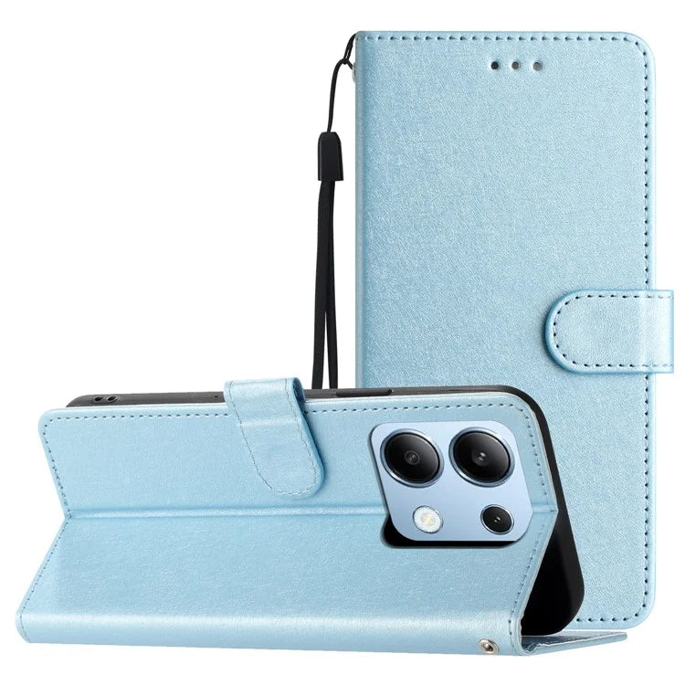 For Xiaomi Redmi Note 13 4G Case Silk Texture Leather TPU Inner Shell Flip Phone Cover
