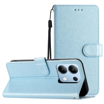 For Xiaomi Redmi Note 13 4G Case Silk Texture Leather TPU Inner Shell Flip Phone Cover