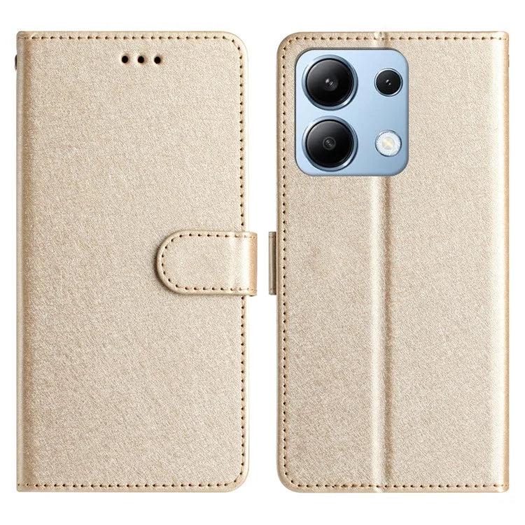 For Xiaomi Redmi Note 13 4G Case Silk Texture Leather TPU Inner Shell Flip Phone Cover