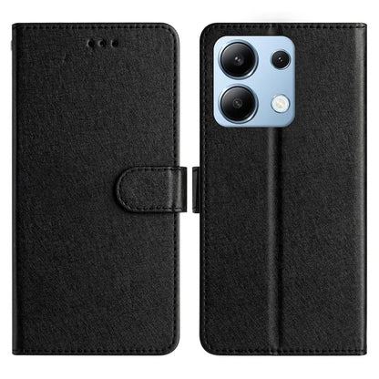 For Xiaomi Redmi Note 13 4G Case Silk Texture Leather TPU Inner Shell Flip Phone Cover