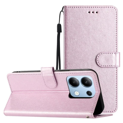 For Xiaomi Redmi Note 13 4G Case Silk Texture Leather TPU Inner Shell Flip Phone Cover