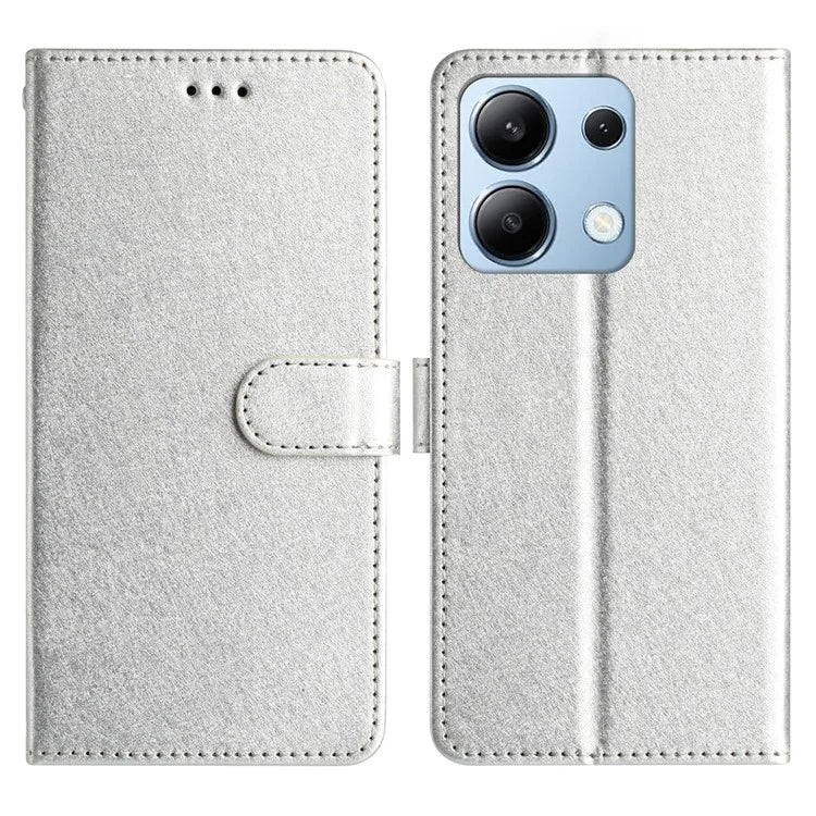 For Xiaomi Redmi Note 13 4G Case Silk Texture Leather TPU Inner Shell Flip Phone Cover