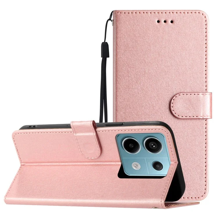 For Xiaomi Redmi Note 13 5G Case Leather Flip Wallet Phone Cover Silk Texture